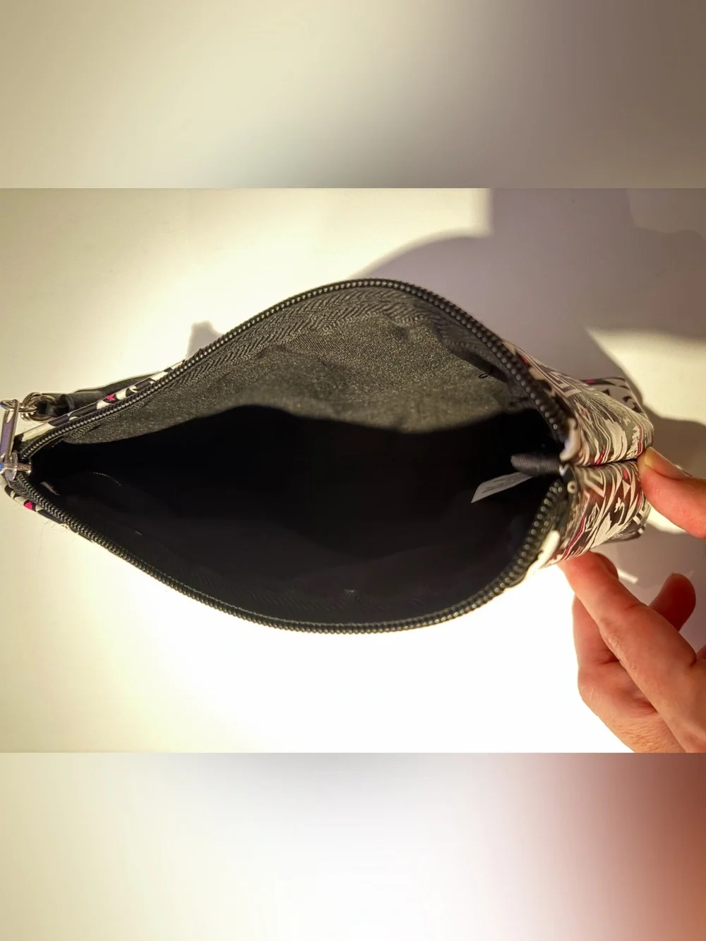 Black & White Disney Princess makeup bag with tassels. Disney loungefly.